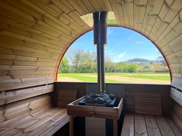 View from inside the scandinavian barrel sauna (added by manager 10 may 2023)