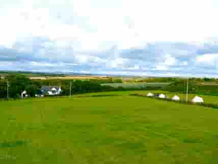 Elevated shot of the campsite showing the spacious area and great views