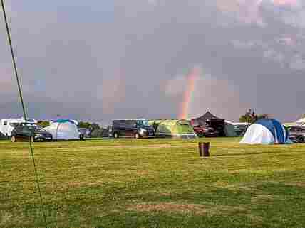 Rainbow over the campsite
