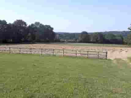 View of the hay field from the pitch