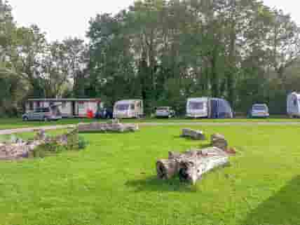 View of the electric pitches and static caravans on site