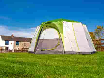 Grassy tent pitch