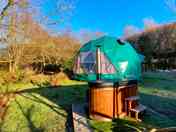 Wood fired Hot Tub at the Hound Tor dome (added by manager 28 Jan 2022)