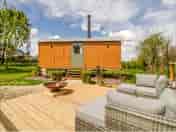 A shepherd hut as seen from the seating area (added by manager 13 Oct 2022)