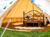 Bell tent with real bed at Orchard View Farm (added by manager 17 Aug 2020)