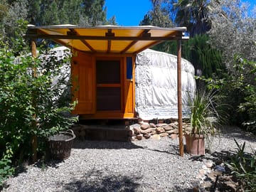 Entrance to the yurt