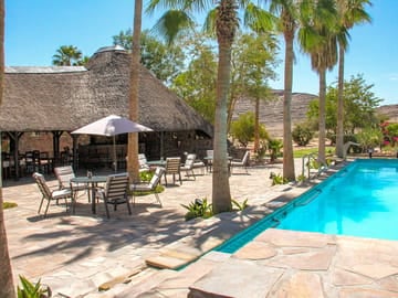The pool and lapa restaurant/bar area