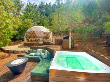 Dome and hot tub