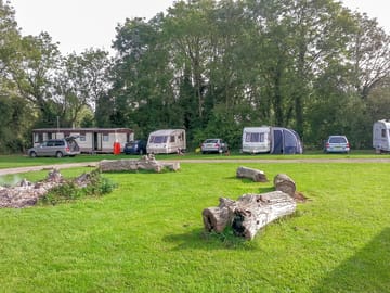 View of the electric pitches and static caravans on site