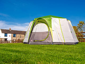 Grassy tent pitch
