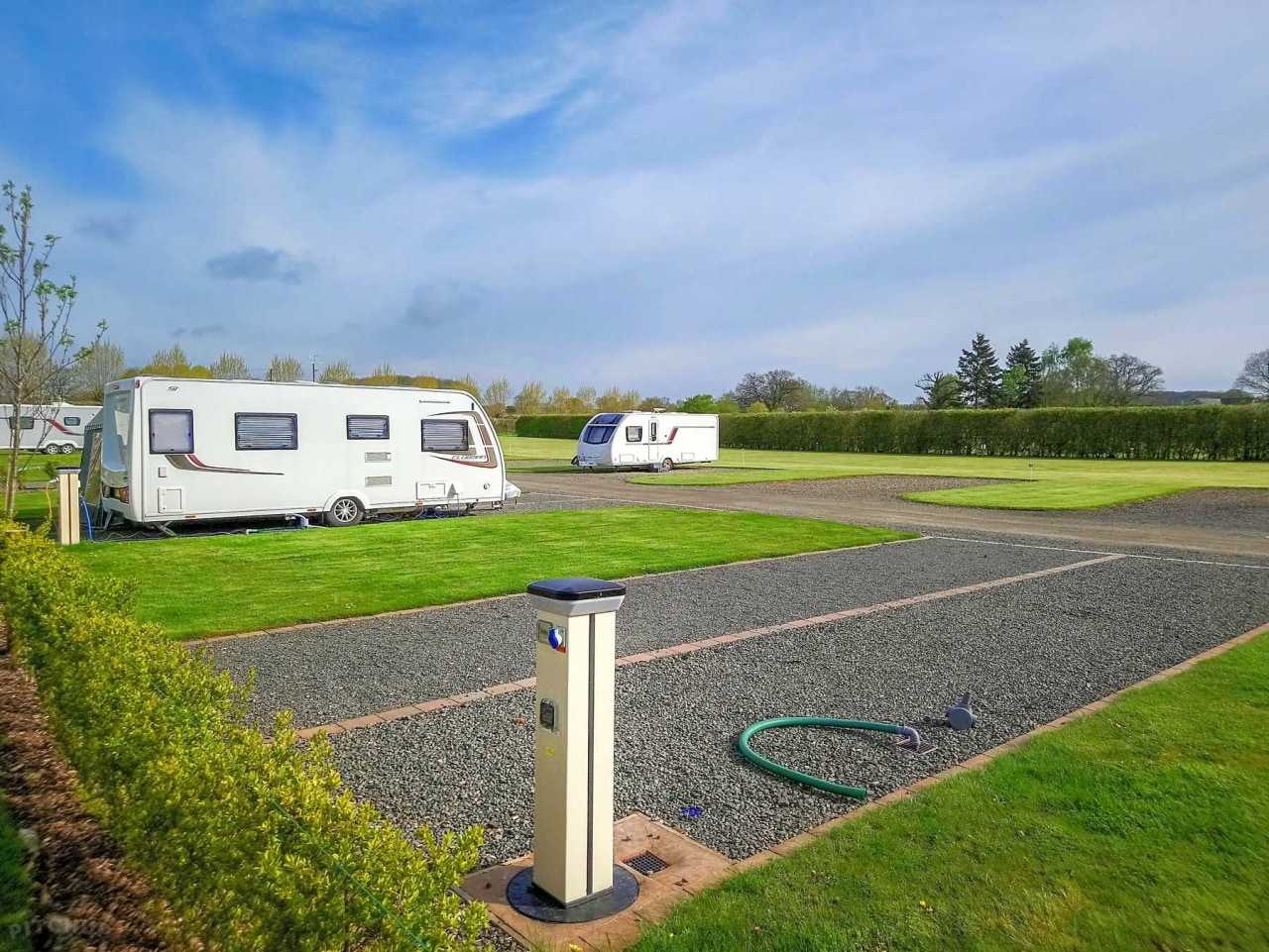 Caravan pitches with an electric hook-up point