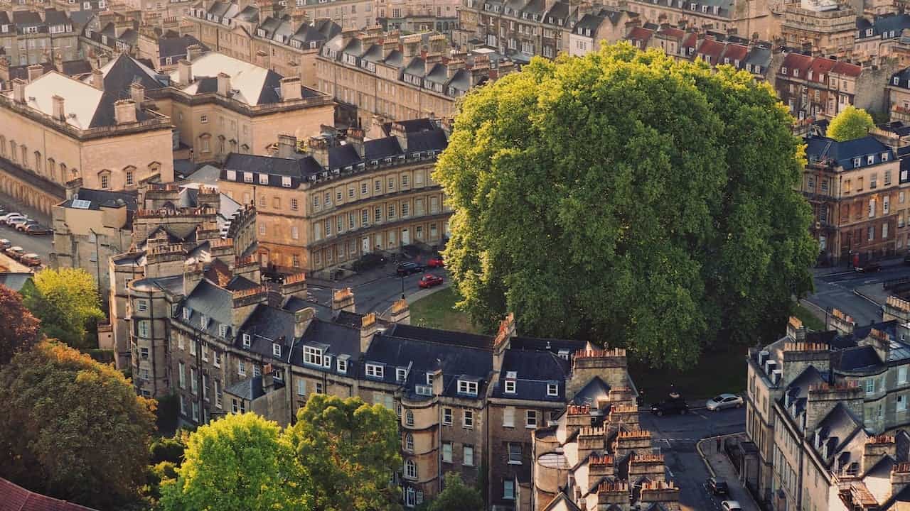 The city of Bath from above. 