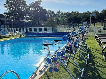 Aquabike classes at the pool