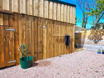 A new outside shower, a wetsuit wash, and a sunny, private drying area.