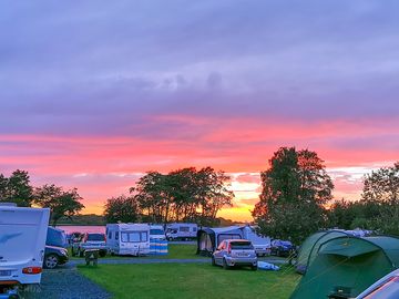 Sunset over the site