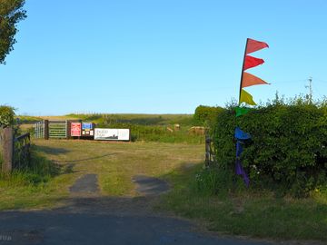 Look out for the coloured flags at the entrance to the site (added by manager 28 may 2022)
