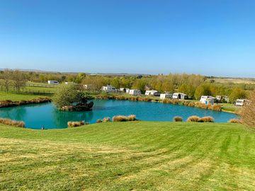 Lakeside view of the park