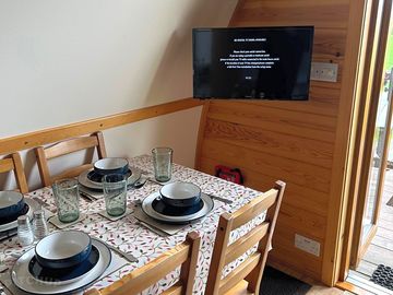 Tv and dining table
