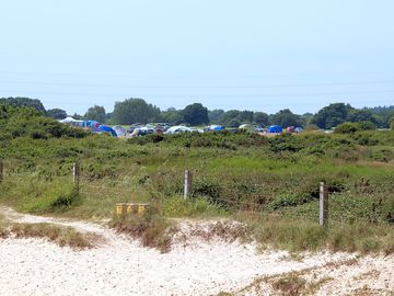 View of the campsite from lepe beach