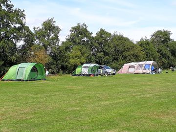 Spacious pitches around a grass field