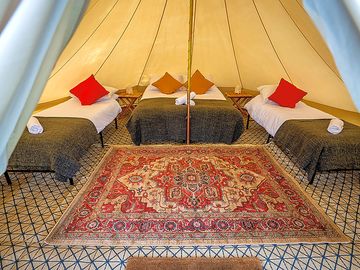 Luxury bell tent interior