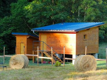 Exterior of the wooden lodge