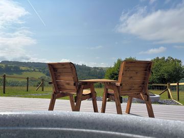 View from the hot tub and decking