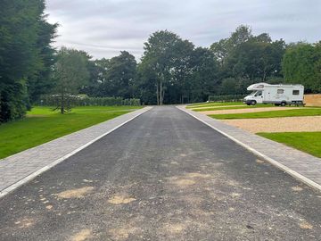 Access to touring pitches rhs camping on lhs