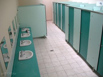 New shower block with under-floor heating at tudor caravan park, slimbridge