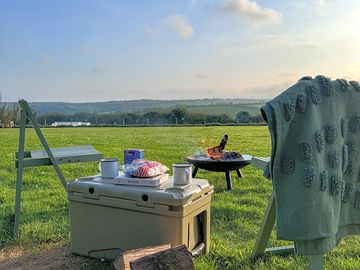 Camping set up and site view