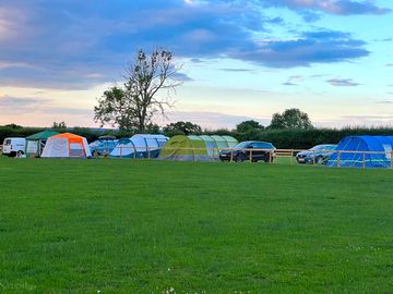 Happy campers in the electric tent field