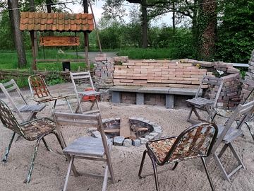 Vuurplaats op het terras