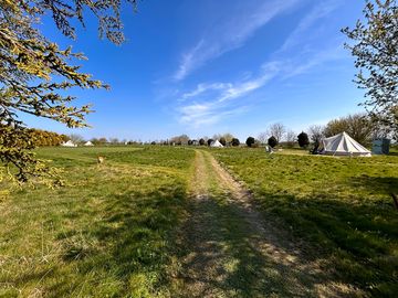 Entrance to the glamping field
