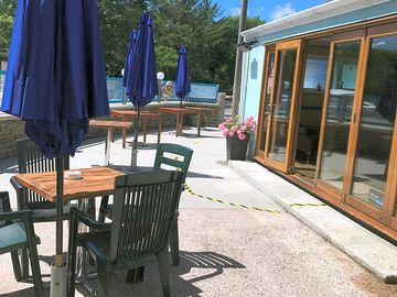 Beer garden at on site bar