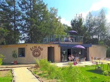 The adobe-built bar restaurant