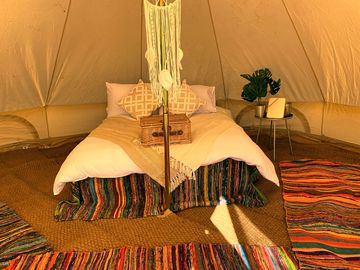 Inside one of the tents