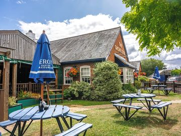 Pub seating by the canal