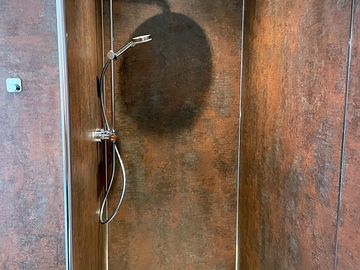 Spacious walk-in showers