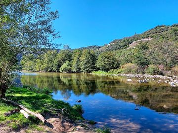 The site has easy access to the river