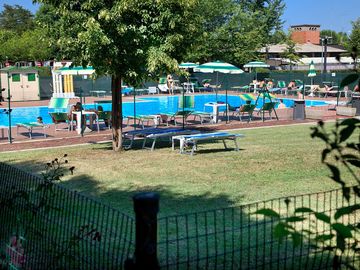 The pool area