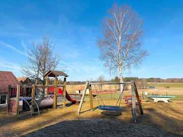 Playground with football field and table tennis