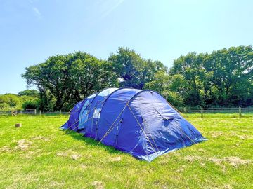 Spacious tent pitch