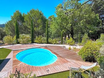 Swimming pool among trees