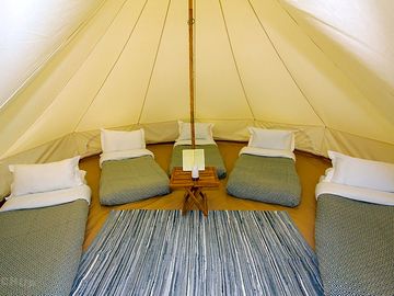Bell tent with five beds