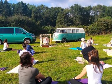 Enjoying a kundalini gong sound bath in the field with ali, from kundalini yoga cardiff (added by manager 07 sep 2021)