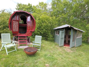 Caravan and the shelter