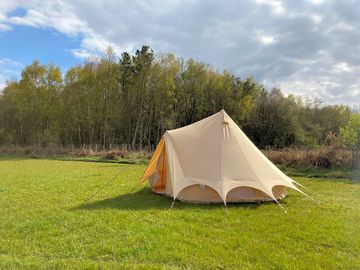Bell tent on the pitch