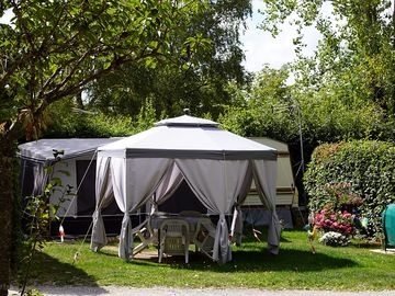 Shaded outdoor seating