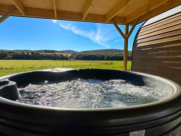 Sheltered hot tub