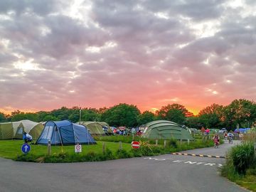 Sunset over the camping field